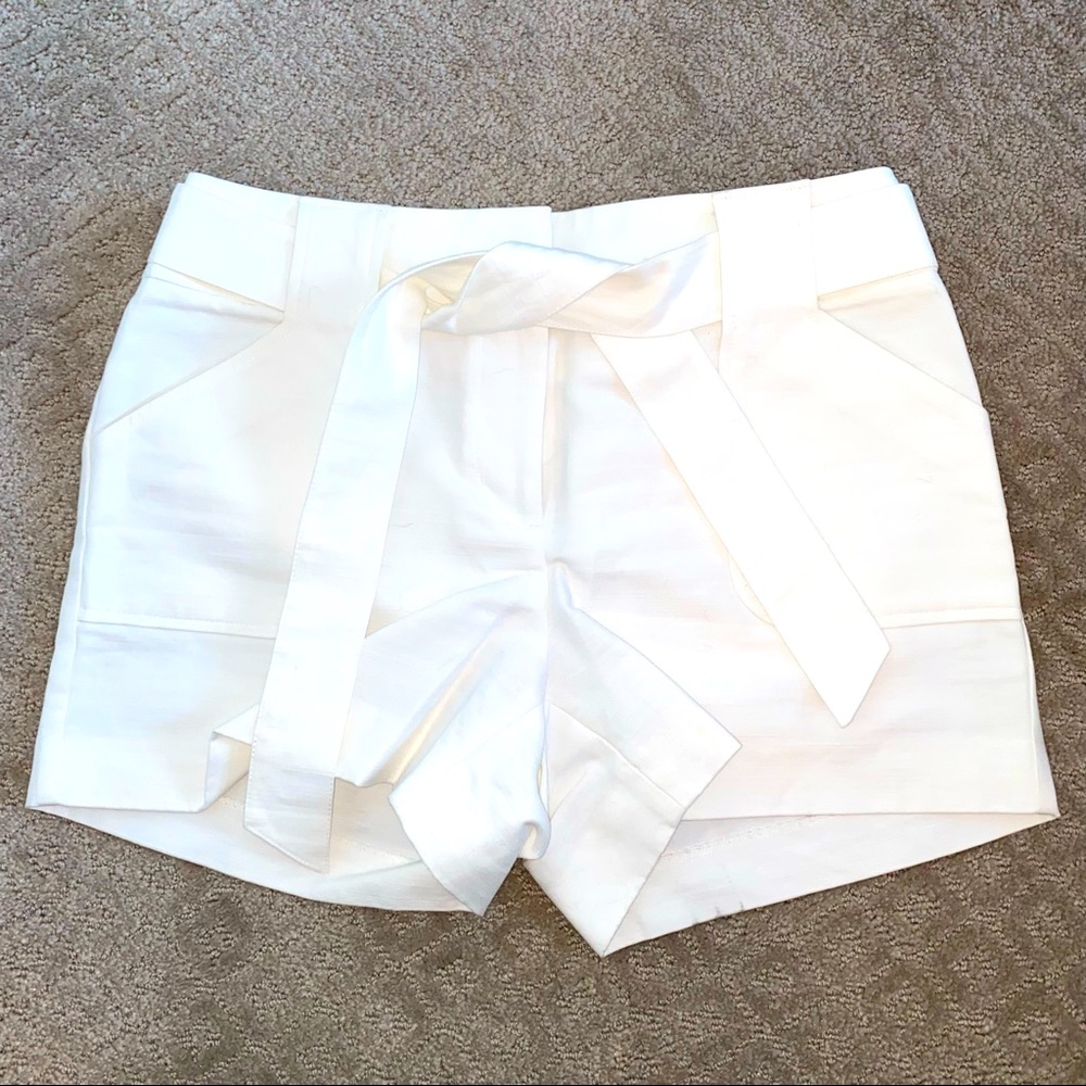 LOFT White tie waist shorts